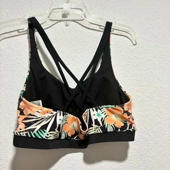 Venus Maui Tropical Sport Bikini Top Multicolor 12‎ Cross Back Straps Lined - Picture 3 of 8